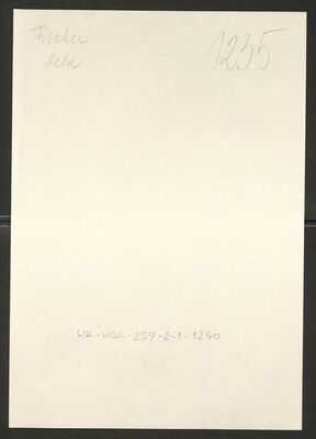 Fischer, Hela, 9.10.1898. Policijski karton