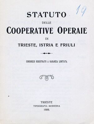 Statuto delle Cooperative Operaie = Statut radničkih zadruga