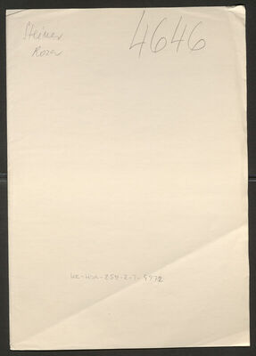 Steiner, Roza, 27.4.1908. Policijski karton