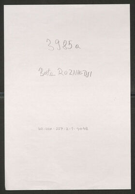 Rozahedji, Berta, 7.8.1889. Policijski karton