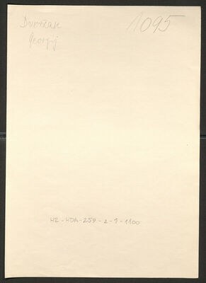 Dvoržak, Georgij, 1920. Policijski karton