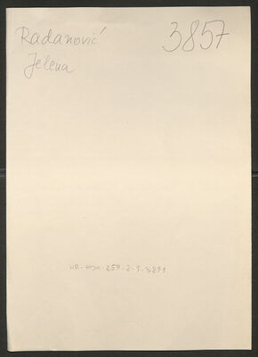 Radanović, Jelena, 30.10.1912. Policijski karton