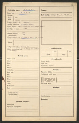 Rupčić, Martin, 1891. Policijski karton