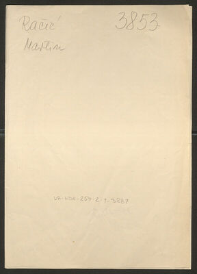 Račić, Martin, 12.10.1912. Policijski karton