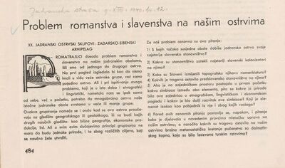 Problem romanstva i slavenstva na našim ostrvima