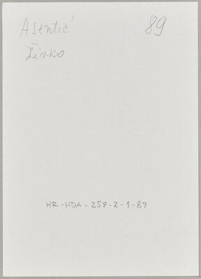 Asentić, Živko, 1906. Policijski karton