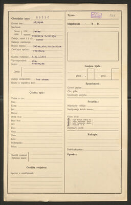 Rožić, Stjepan, 8.12.1924. Policijski karton