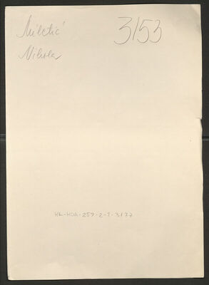 Miletić, Nikola, 13.12.1910. Policijski karton