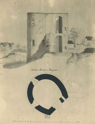 Gornji Kneginec - crtež i tlocrt srednjovjekovne kule