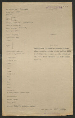 Vidaković, Čedo. Policijski karton