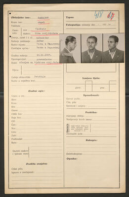 Samsarov, Angel, 15.12.1907. Policijski karton