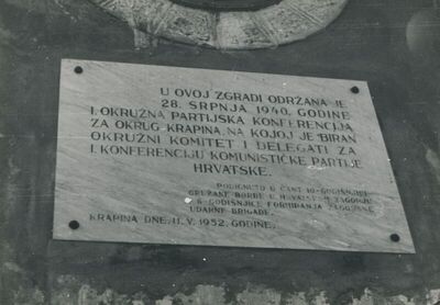 Krapina - Spomen ploča NOB-e