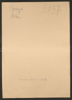 Španja, Petar, 20.5.1897. Policijski karton