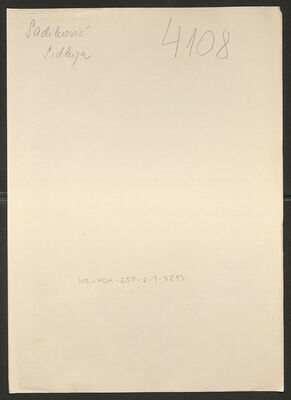 Sadiković, Sidkija, 15.5.1921. Policijski karton