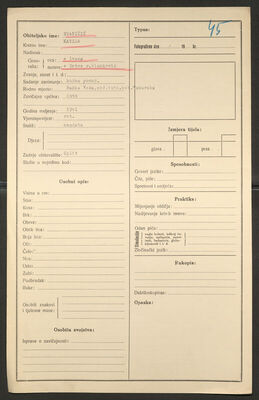 Staničić, Katica, 1901. Policijski karton