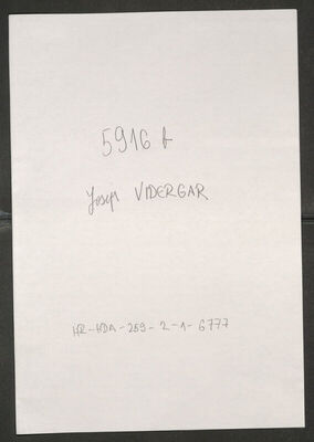 Vidergar, Josip, 16.3.1902. Policijski karton