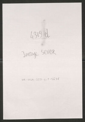 Sever, Terezija, 13.9.1902. Policijski karton