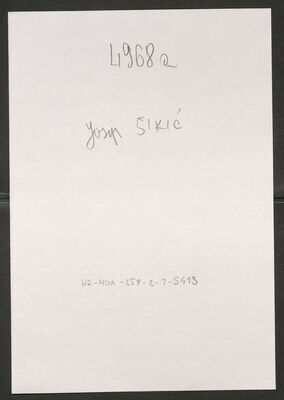 Šikić, Josip, 12.3.1894. Policijski karton