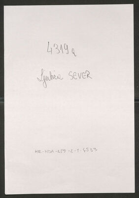 Sever, Ljubica, 7.3.1922. Policijski karton