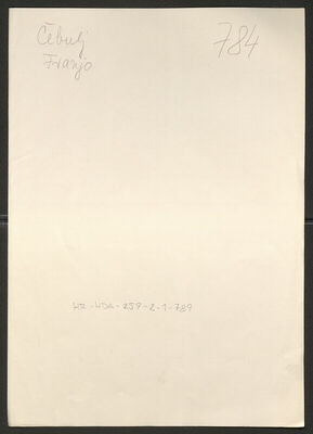 Čebulj, Franjo, 24.1.1909. Policijski karton