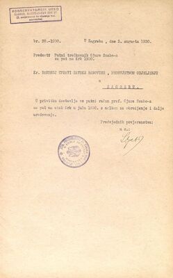 Putni troškovi Gjure Szabe za put na Krk 1930.