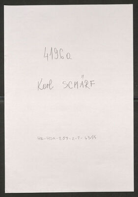Schärf, Karl, 23.5.1920. Policijski karton