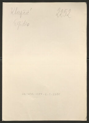 Klapčić, Egidio, 4.8.1914. Policijski karton