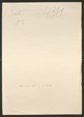 Sertić, Josip, 4.5.1901. Policijski karton