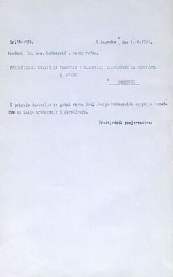 dr. Josip Matasović, dostava putnog računa