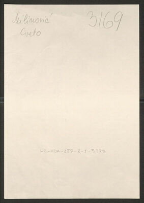 Milinović, Cveto, 20.8.1909. Policijski karton