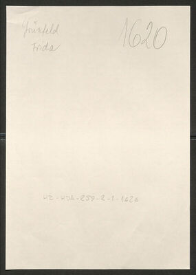 Grünfeld, Frida, 6.7.1896. Policijski karton