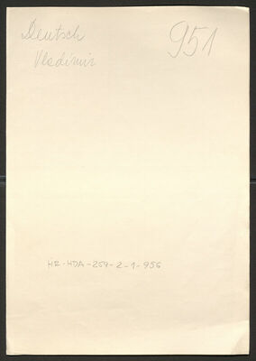 Deutsch-Maceljski, Vladimir, 2.8.1883. Policijski karton