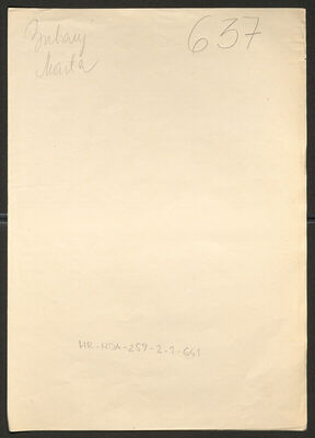 Bubanj, Marta, 1913. Policijski karton