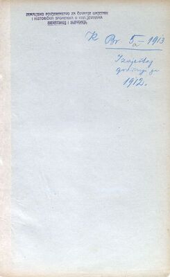 Godišnji izvještaj o radu Zemaljskog povjerenstva za 1912. godinu