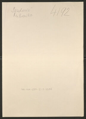 Sazdović, Mihailo, 10.8.1915. Policijski karton