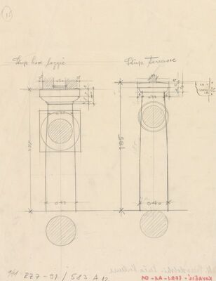 Novi Vinodolski, Projekt ljetnikovca Kulmer, Loggia i terasa, stupovi