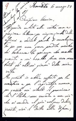 Br. 9, – Cara Amica! = Draga prijateljice!,pismo