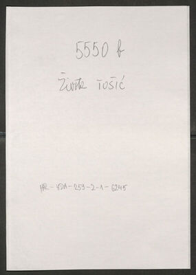 Tošić, Života, 2.10.1921. Policijski karton