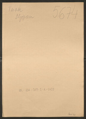 Turk, Stjepan, 15.9.1908. Policijski karton