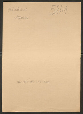 Veinhard, Marica rođ. Kanešić, 1909. Policijski karton