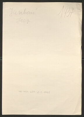 Jambrović, Josip, 13.2.1909. Policijski karton