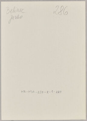 Belinec, Janko, 28.7.1926. Policijski karton