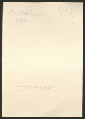 Deutschbauer, Feliks, 21.5.1901. Policijski karton