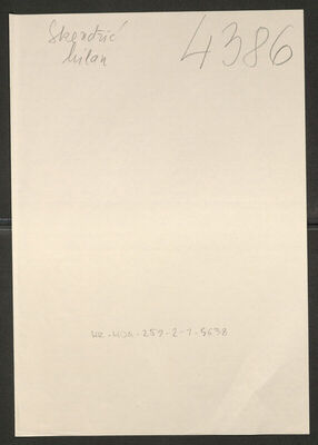 Skendžić, Milan, 1905. Policijski karton