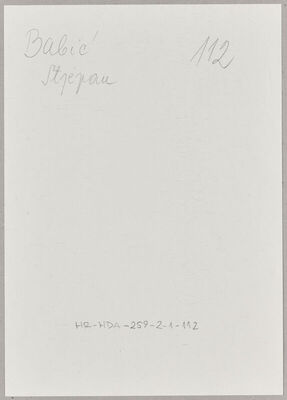 Babić, Stjepan, 30.7.1898. Policijski karton