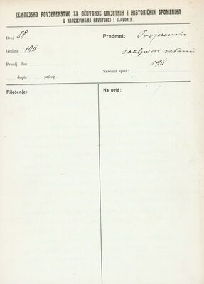 Zemaljsko povjerenstvo, zaključni računi za 1911. godinu