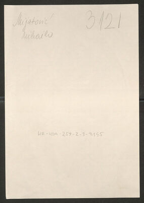 Mijatović, Mihailo, 26.7.1906. Policijski karton