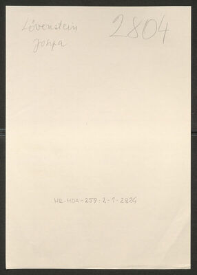 Löwenstein, Josipa rođ. Weiss, 12.9.1902. Policijski karton