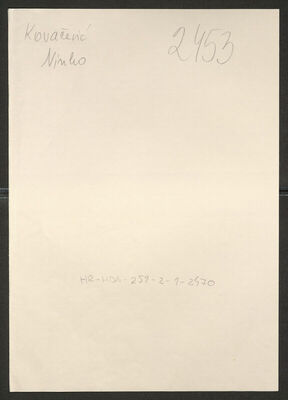 Kovačević, Ninko, 7.5.1904. Policijski karton