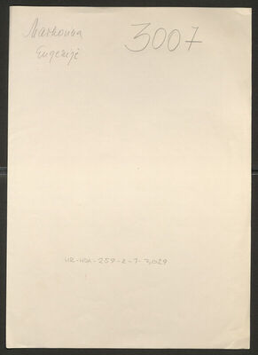 Markovina, Eugenije, 26.9.1909. Policijski karton